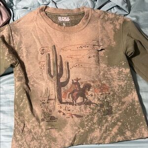 Gina Desert Adventure Long Sleeve Sweatshirt- Olive and Tan